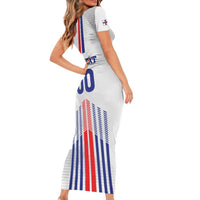 Custom Faroe Islands Football Short Sleeve Bodycon Dress Go Champion White Version