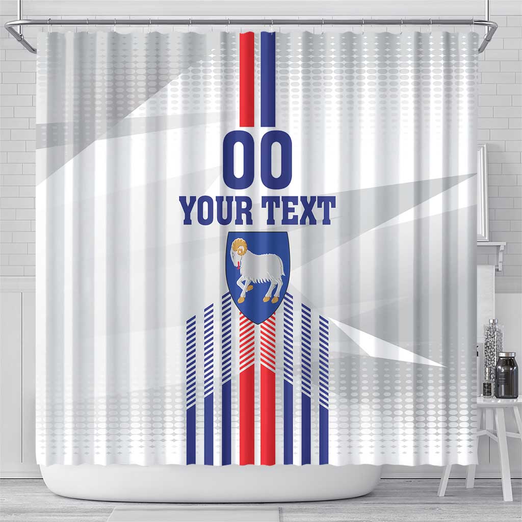 Custom Faroe Islands Football Shower Curtain Go Champion White Version