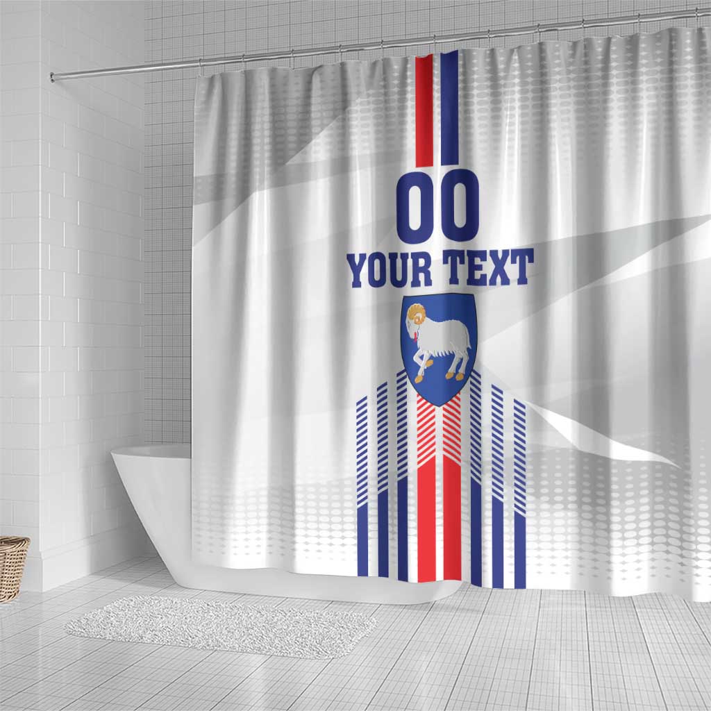 Custom Faroe Islands Football Shower Curtain Go Champion White Version