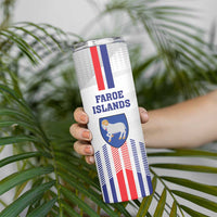 Custom Faroe Islands Football Skinny Tumbler Go Champion White Version