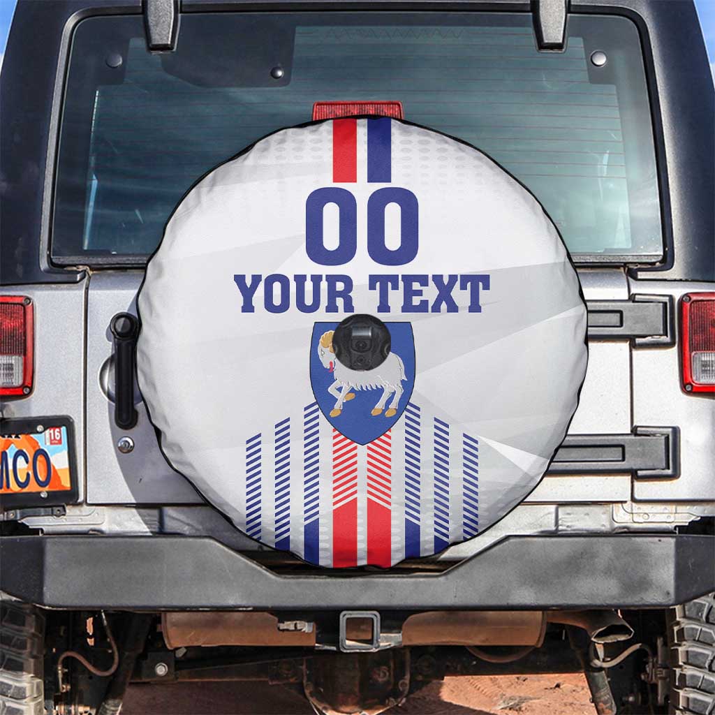 Custom Faroe Islands Football Spare Tire Cover Go Champion White Version