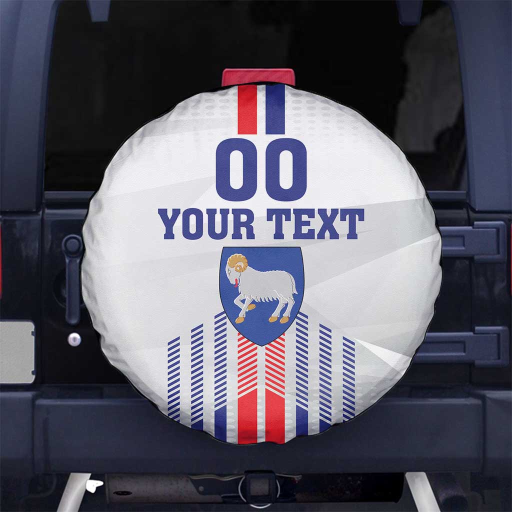 Custom Faroe Islands Football Spare Tire Cover Go Champion White Version