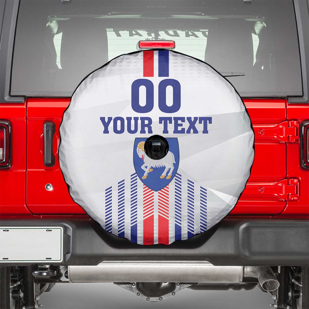 Custom Faroe Islands Football Spare Tire Cover Go Champion White Version