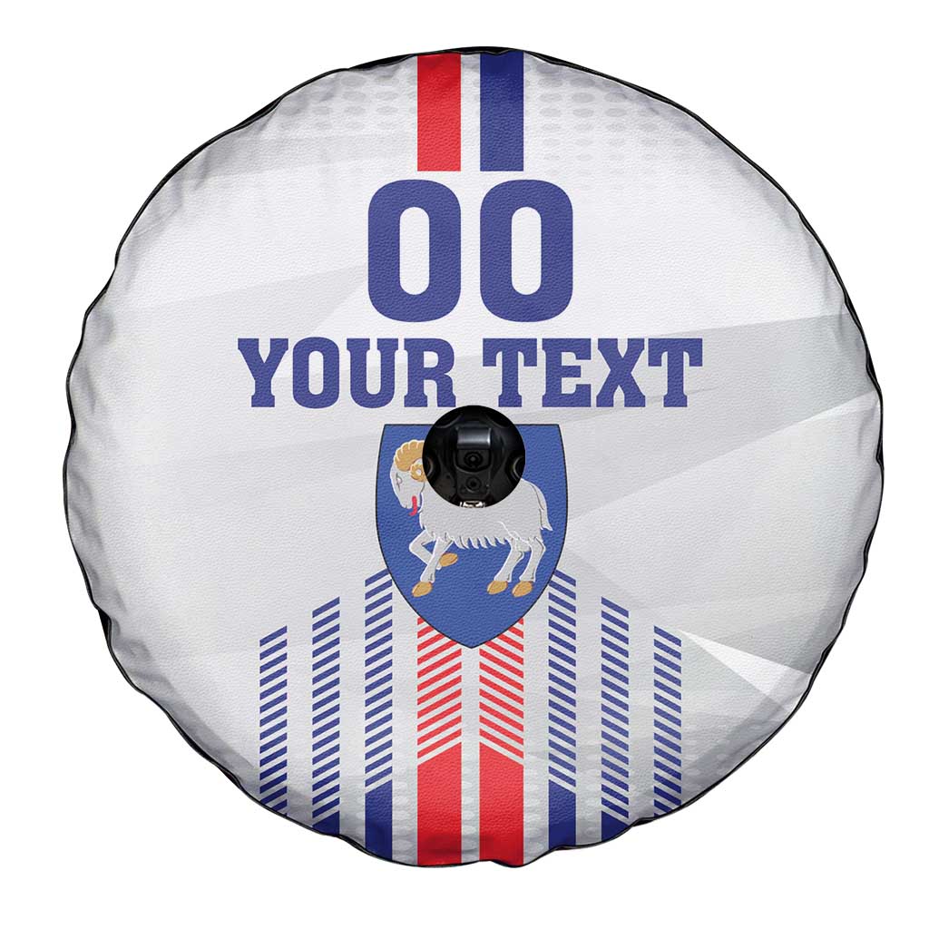 Custom Faroe Islands Football Spare Tire Cover Go Champion White Version