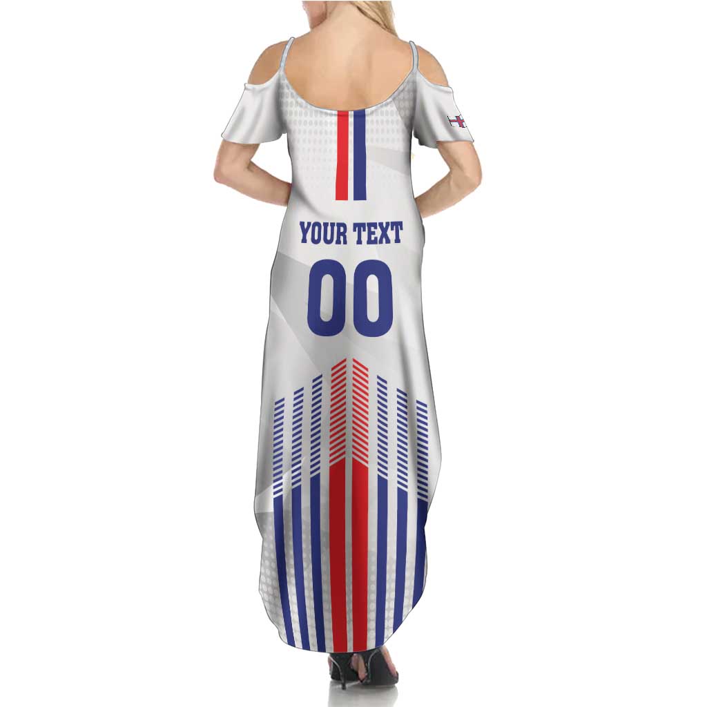 Custom Faroe Islands Football Summer Maxi Dress Go Champion White Version