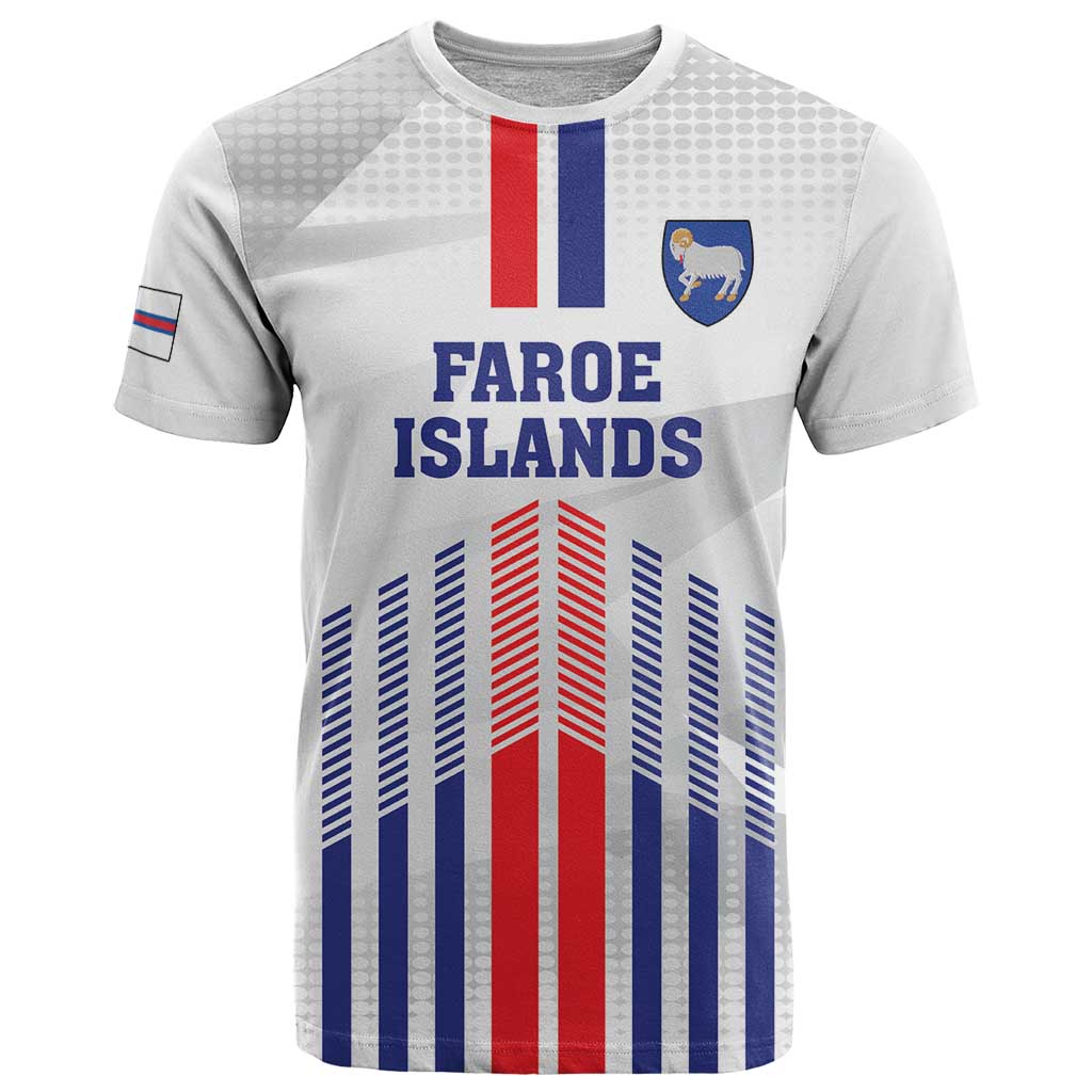 Custom Faroe Islands Football T Shirt Go Champion White Version