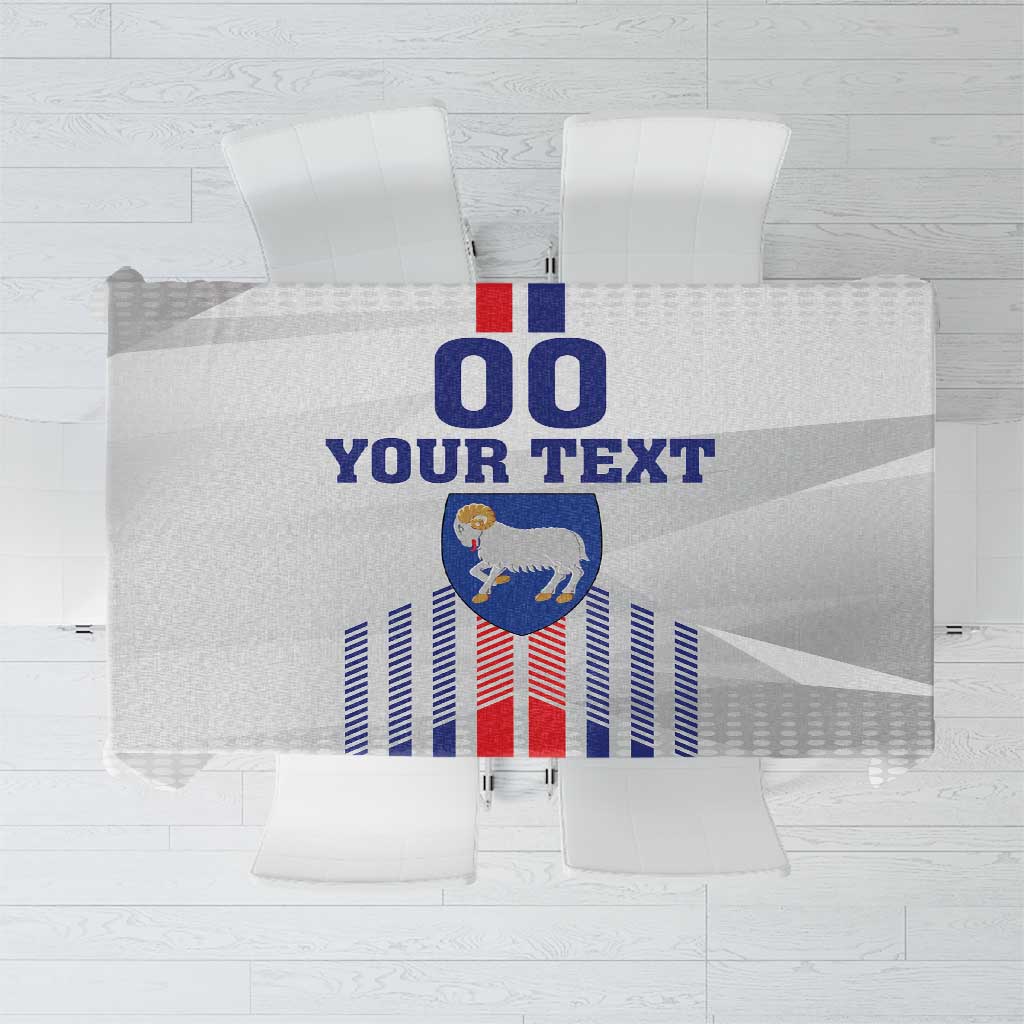 Custom Faroe Islands Football Tablecloth Go Champion White Version