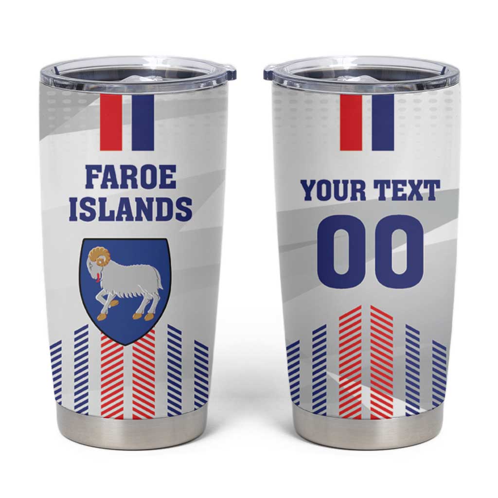 Custom Faroe Islands Football Tumbler Cup Go Champion White Version
