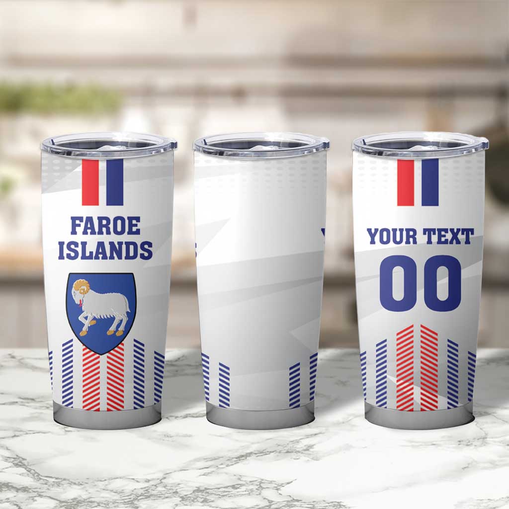 Custom Faroe Islands Football Tumbler Cup Go Champion White Version