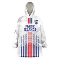 Custom Faroe Islands Football Wearable Blanket Hoodie Go Champion White Version