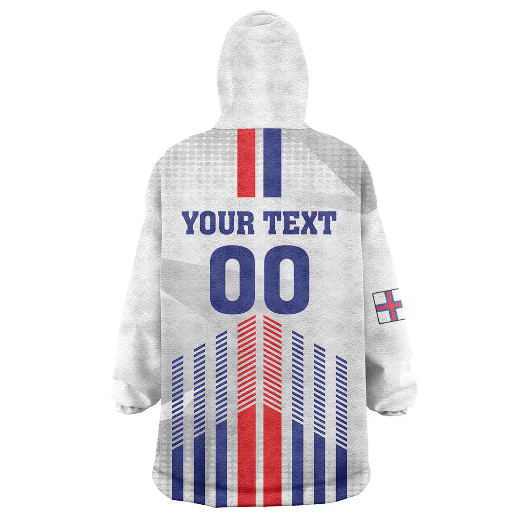 Custom Faroe Islands Football Wearable Blanket Hoodie Go Champion White Version