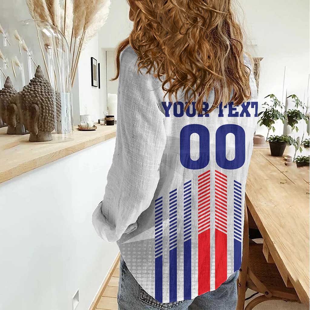 Custom Faroe Islands Football Women Casual Shirt Go Champion White Version