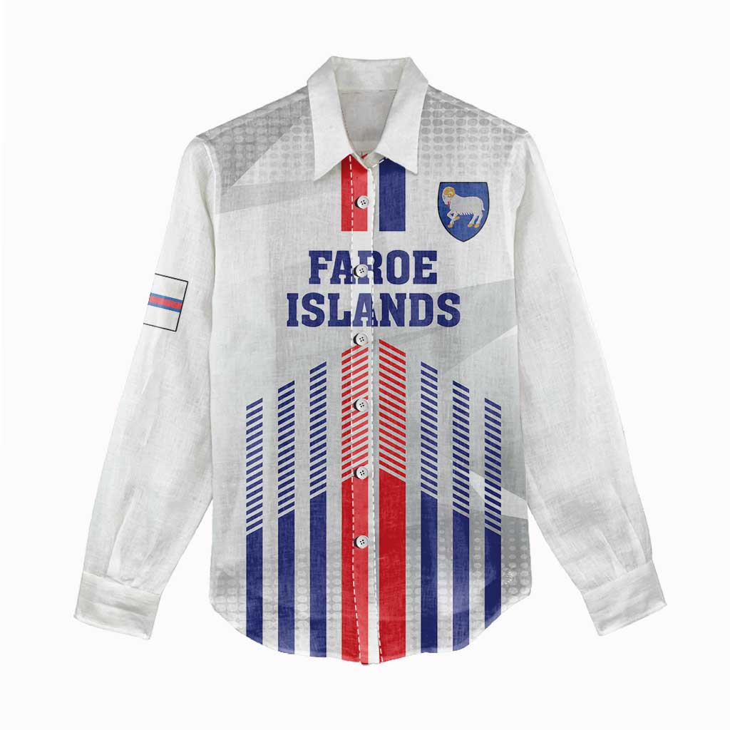 Custom Faroe Islands Football Women Casual Shirt Go Champion White Version