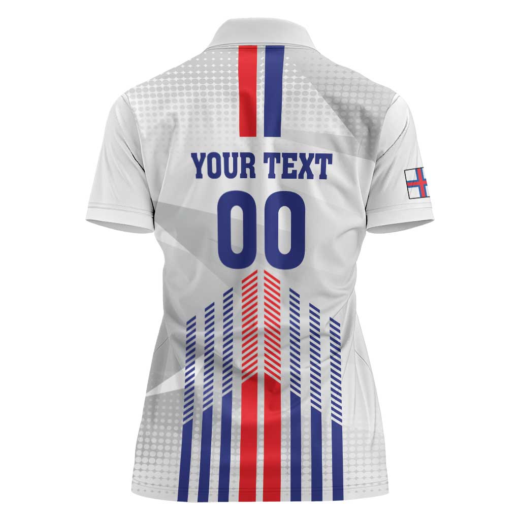 Custom Faroe Islands Football Women Polo Shirt Go Champion White Version