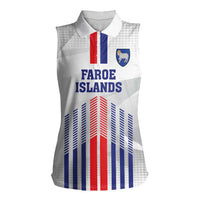 Custom Faroe Islands Football Women Sleeveless Polo Shirt Go Champion White Version