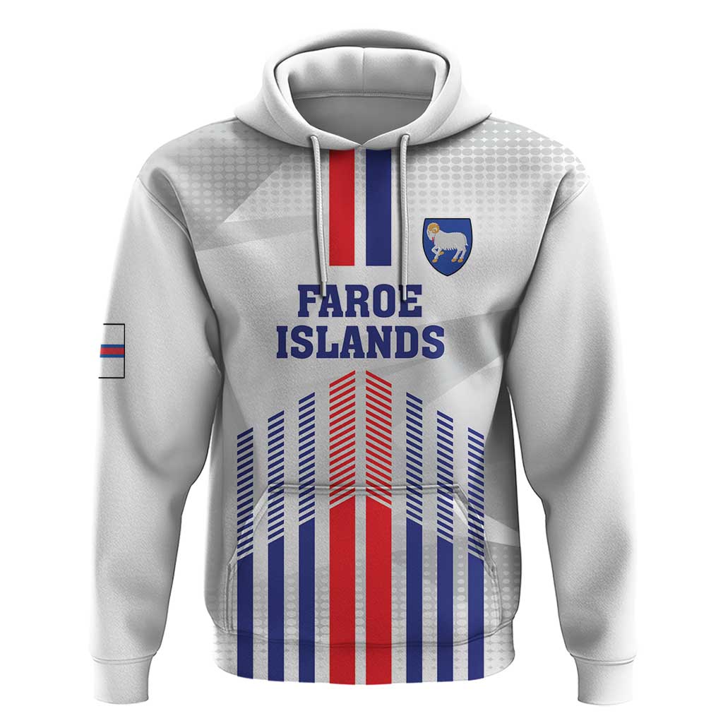 Custom Faroe Islands Football Zip Hoodie Go Champion White Version