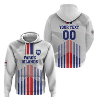 Custom Faroe Islands Football Zip Hoodie Go Champion White Version