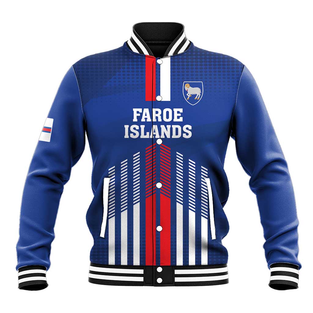 Custom Faroe Islands Football Baseball Jacket Go Champion Blue Version