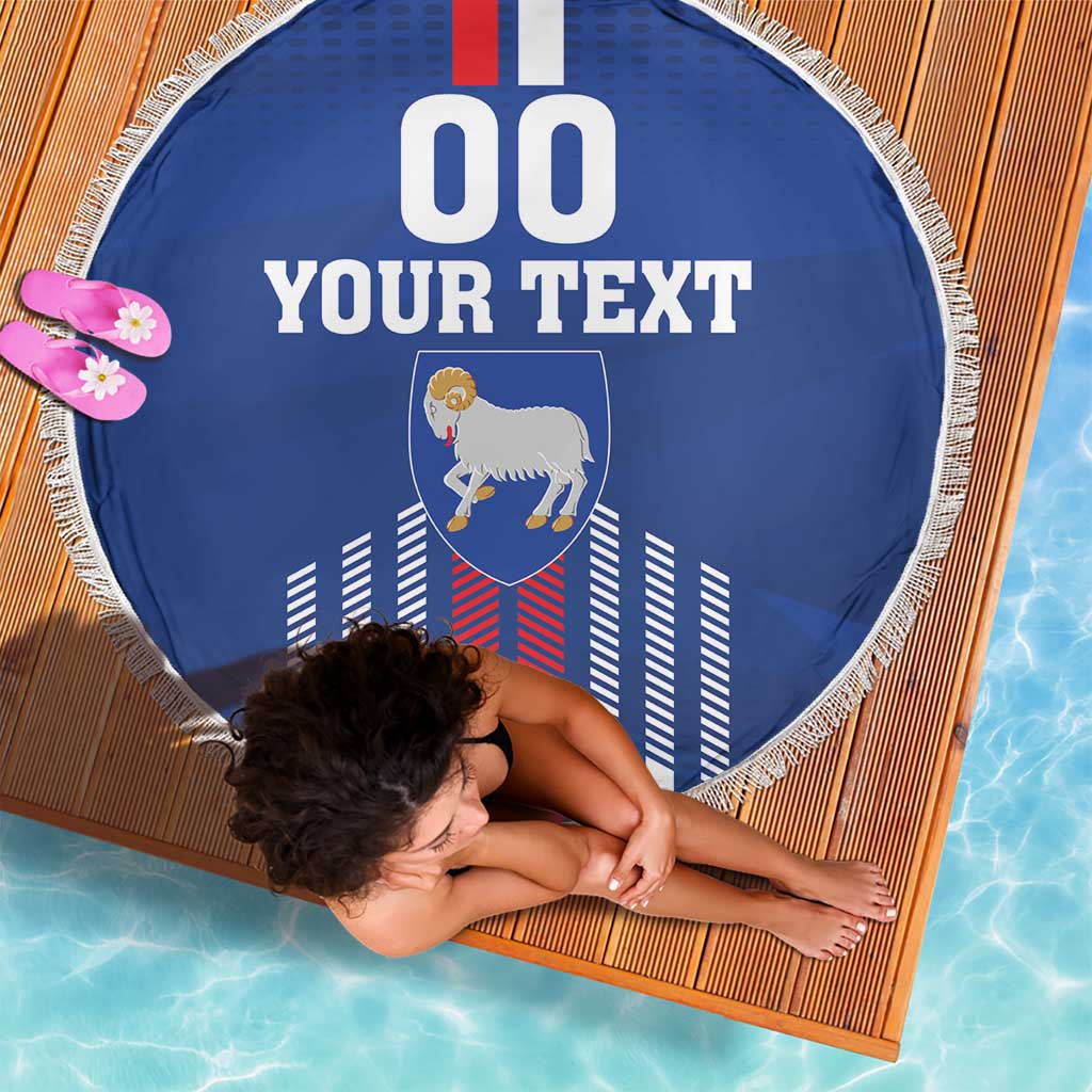 Custom Faroe Islands Football Beach Blanket Go Champion Blue Version