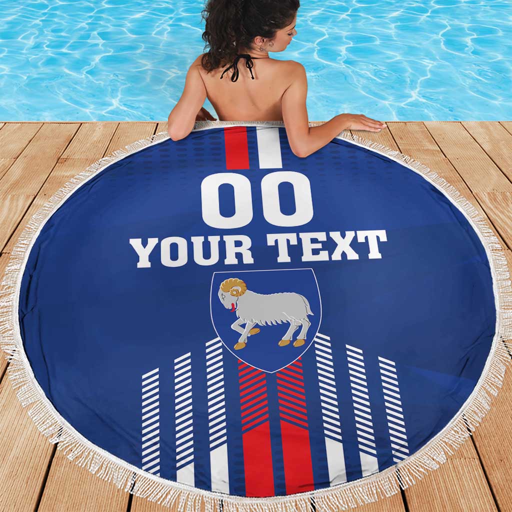 Custom Faroe Islands Football Beach Blanket Go Champion Blue Version