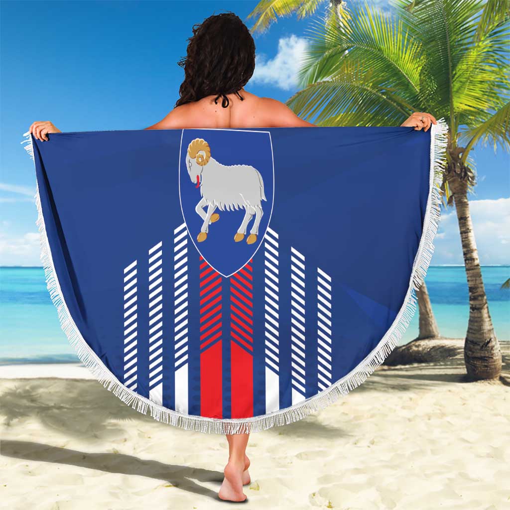 Custom Faroe Islands Football Beach Blanket Go Champion Blue Version