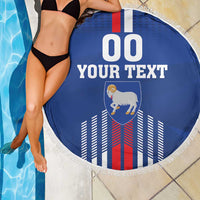 Custom Faroe Islands Football Beach Blanket Go Champion Blue Version