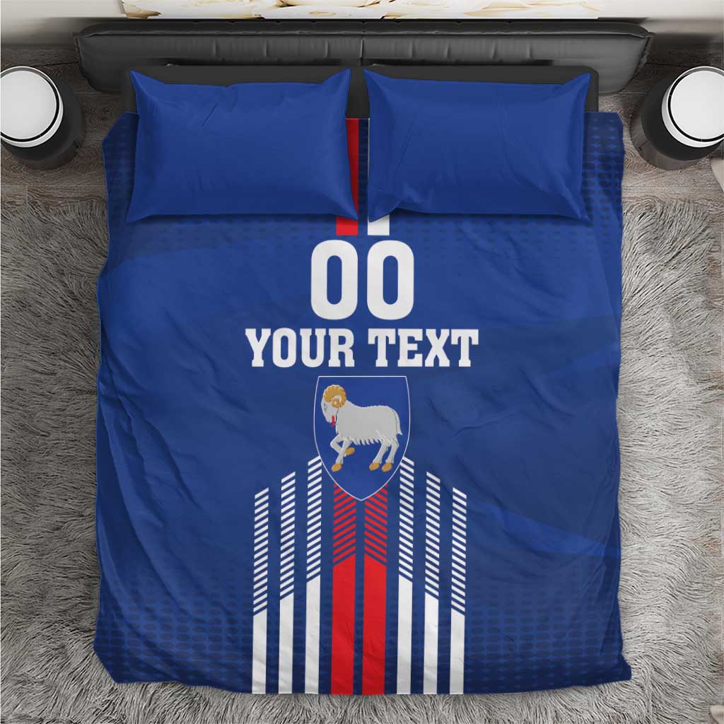 Custom Faroe Islands Football Bedding Set Go Champion Blue Version