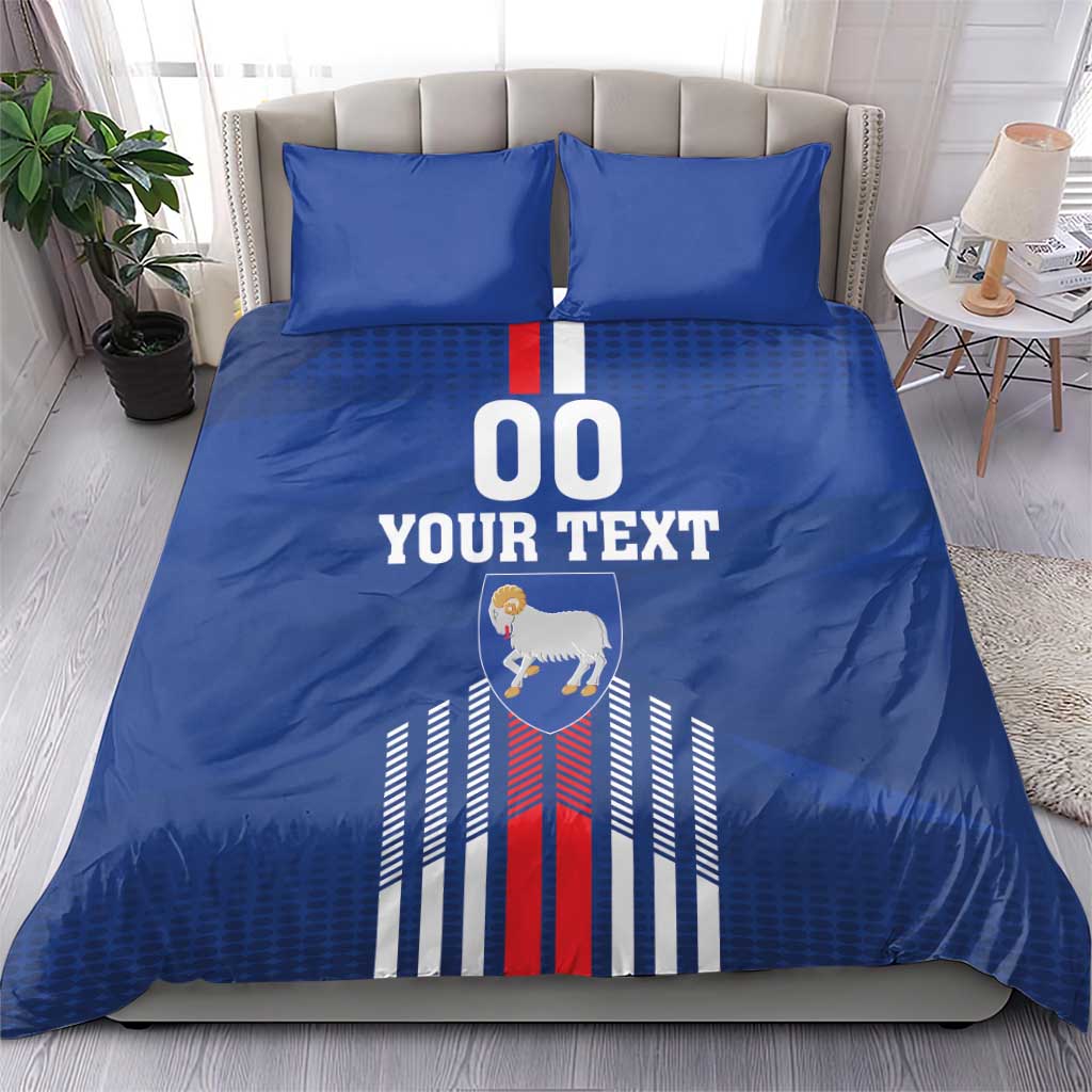 Custom Faroe Islands Football Bedding Set Go Champion Blue Version