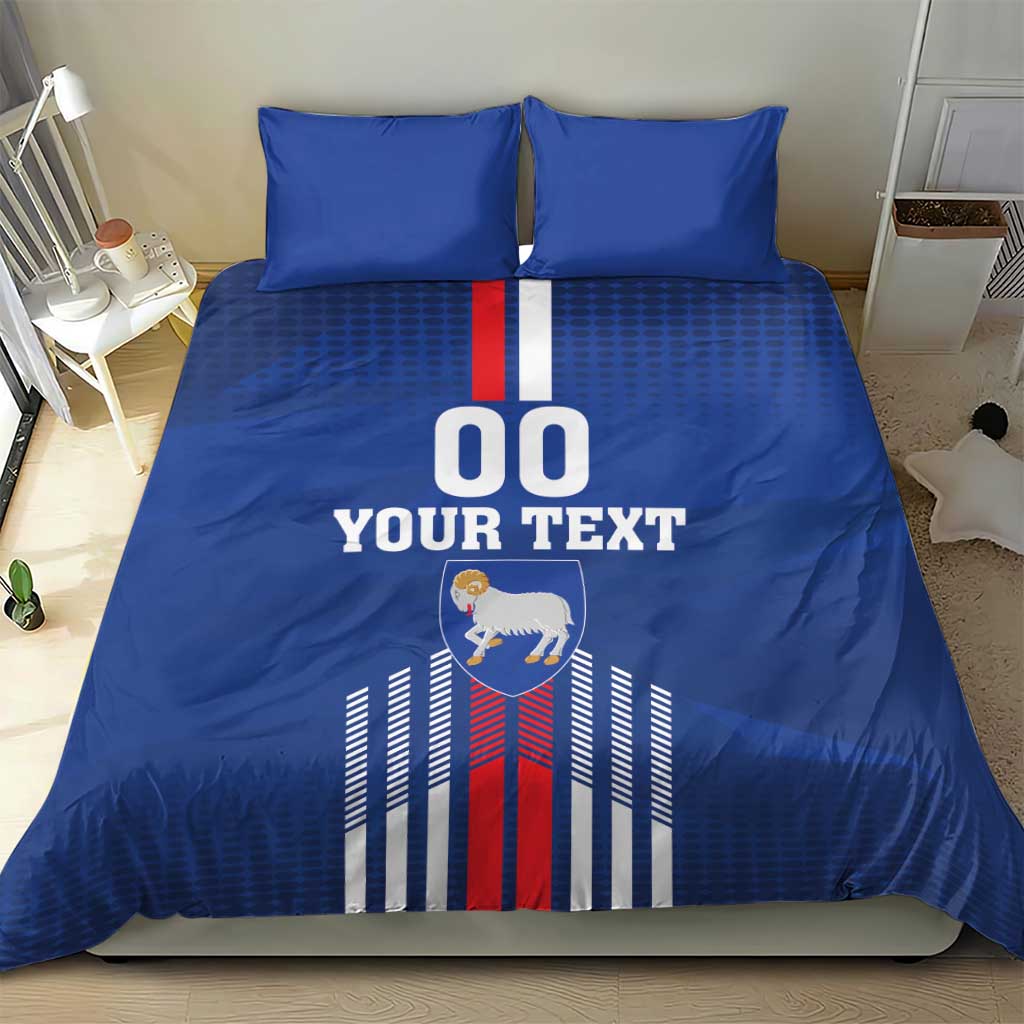Custom Faroe Islands Football Bedding Set Go Champion Blue Version