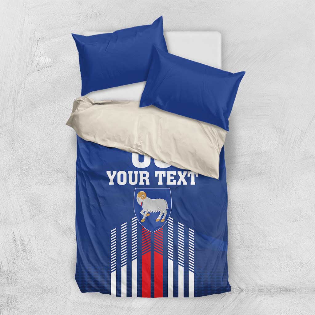 Custom Faroe Islands Football Bedding Set Go Champion Blue Version