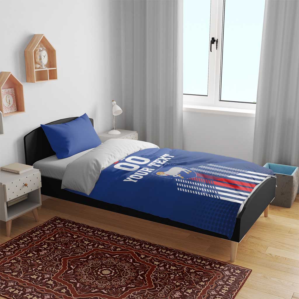 Custom Faroe Islands Football Bedding Set Go Champion Blue Version