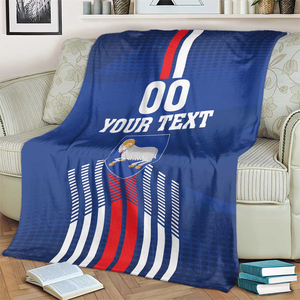 Custom Faroe Islands Football Blanket Go Champion Blue Version