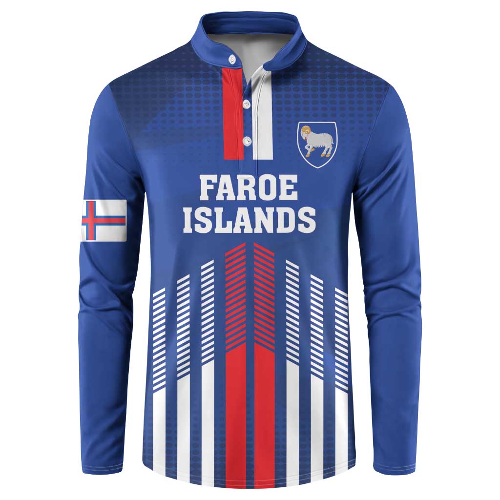 Custom Faroe Islands Football Button Sweatshirt Go Champion Blue Version