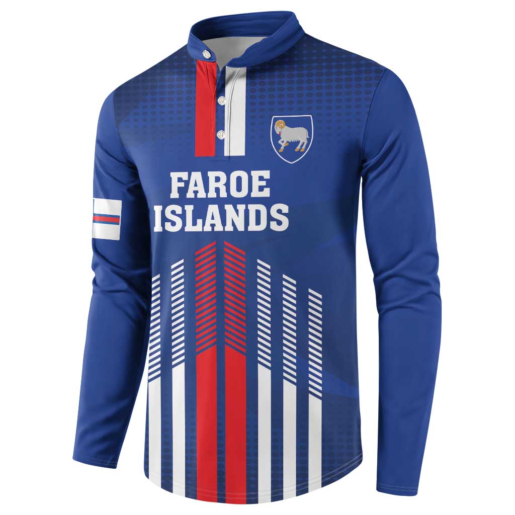 Custom Faroe Islands Football Button Sweatshirt Go Champion Blue Version