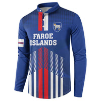 Custom Faroe Islands Football Button Sweatshirt Go Champion Blue Version