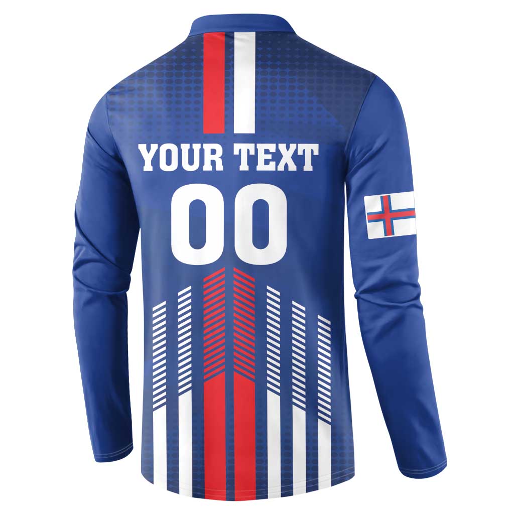 Custom Faroe Islands Football Button Sweatshirt Go Champion Blue Version