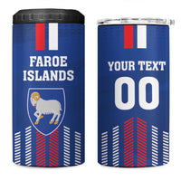 Custom Faroe Islands Football 4 in 1 Can Cooler Tumbler Go Champion Blue Version