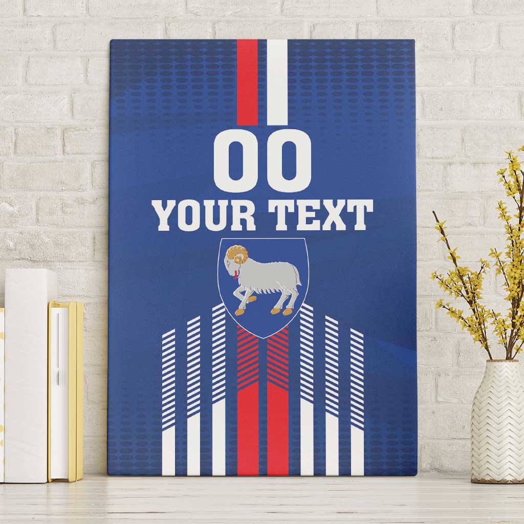 Custom Faroe Islands Football Canvas Wall Art Go Champion Blue Version
