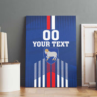 Custom Faroe Islands Football Canvas Wall Art Go Champion Blue Version