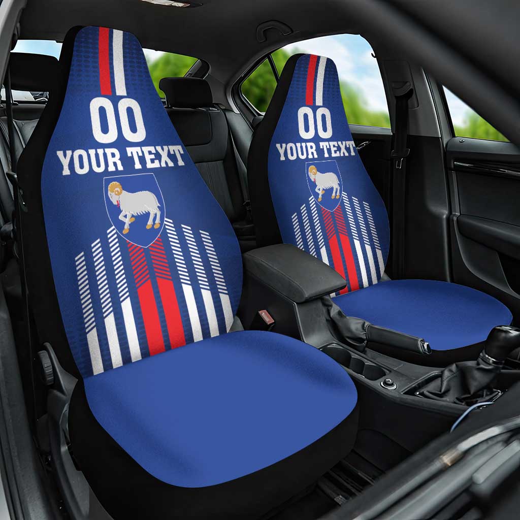 Custom Faroe Islands Football Car Seat Cover Go Champion Blue Version
