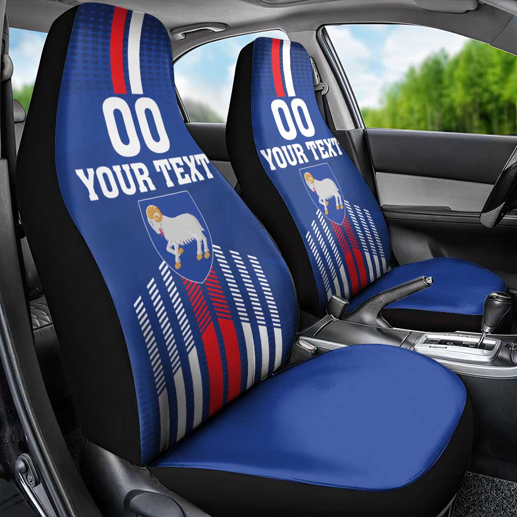 Custom Faroe Islands Football Car Seat Cover Go Champion Blue Version