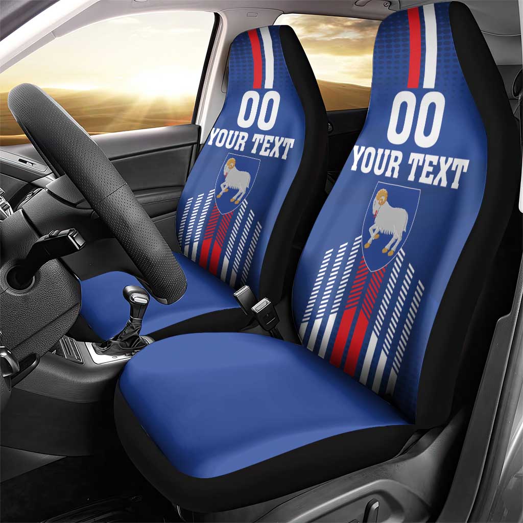 Custom Faroe Islands Football Car Seat Cover Go Champion Blue Version
