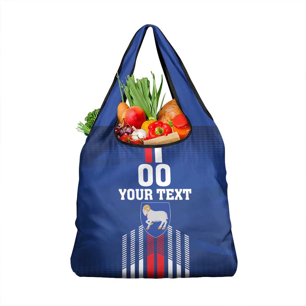 Custom Faroe Islands Football Grocery Bag Go Champion Blue Version