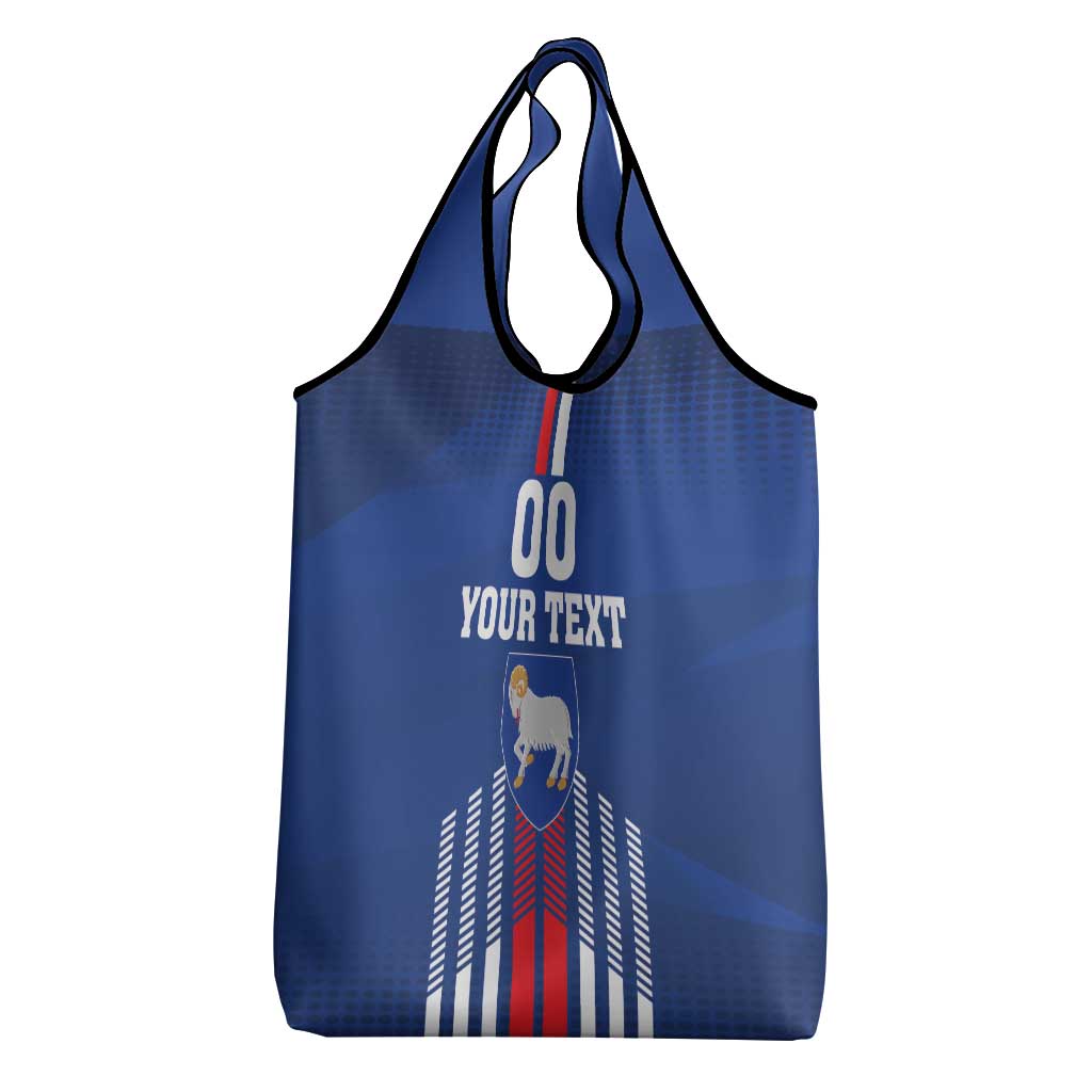 Custom Faroe Islands Football Grocery Bag Go Champion Blue Version
