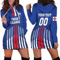 Custom Faroe Islands Football Hoodie Dress Go Champion Blue Version