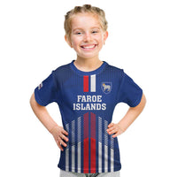 Custom Faroe Islands Football Kid T Shirt Go Champion Blue Version