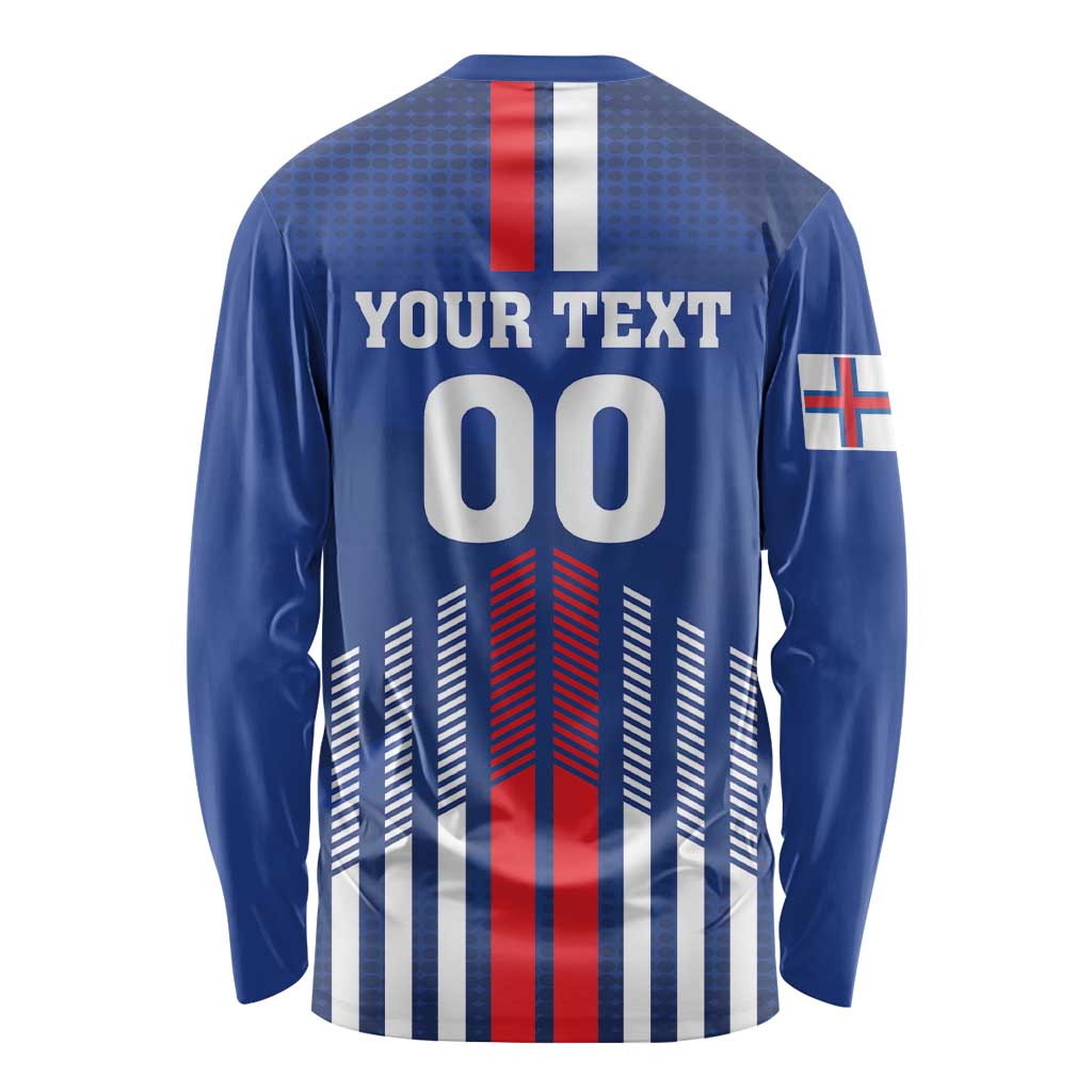 Custom Faroe Islands Football Long Sleeve Shirt Go Champion Blue Version