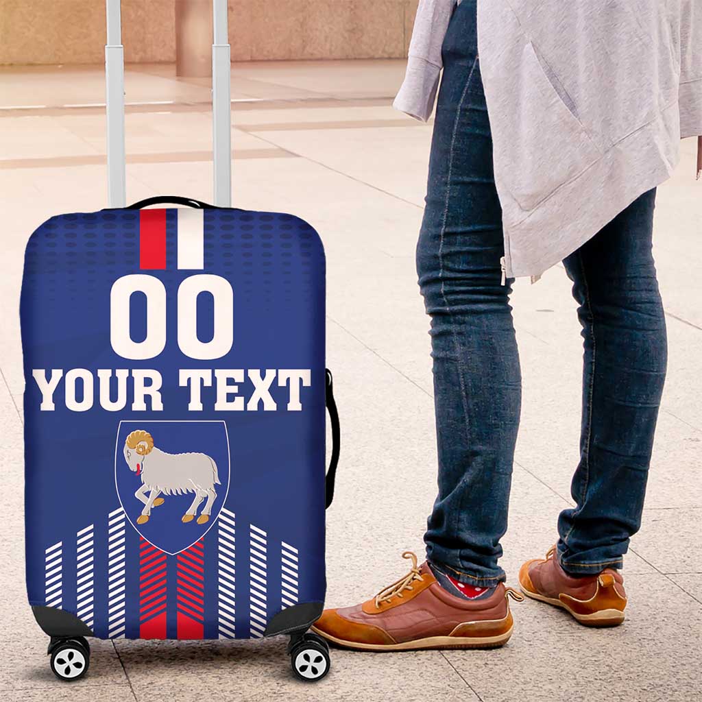 Custom Faroe Islands Football Luggage Cover Go Champion Blue Version