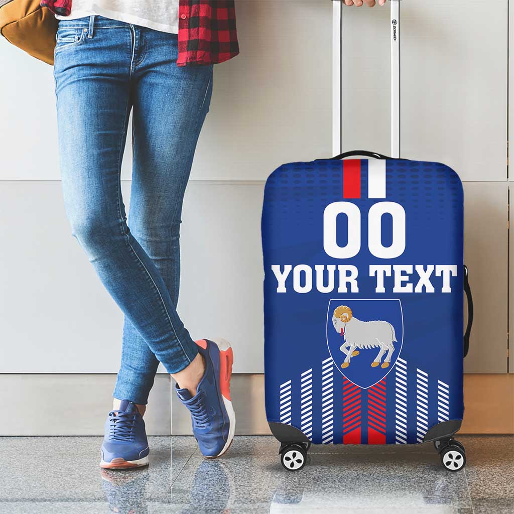 Custom Faroe Islands Football Luggage Cover Go Champion Blue Version