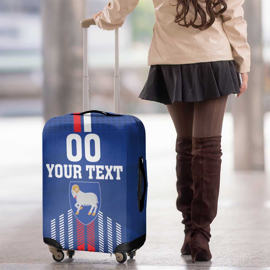 Custom Faroe Islands Football Luggage Cover Go Champion Blue Version